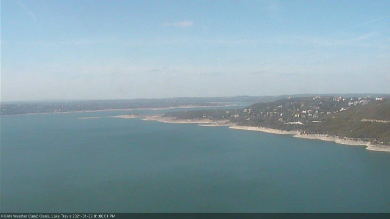 Lake Travis webcam, January 29, 2021 1:00 PM CT