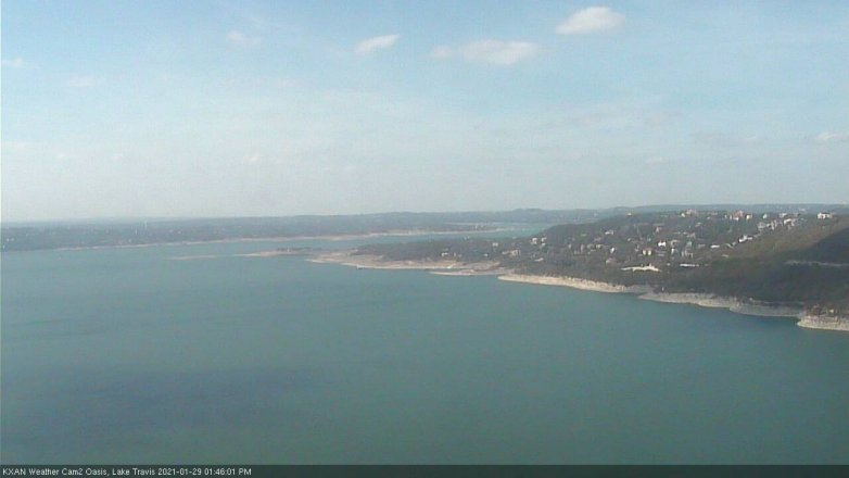 Lake Travis webcam, January 29, 2021 1:45 PM CT