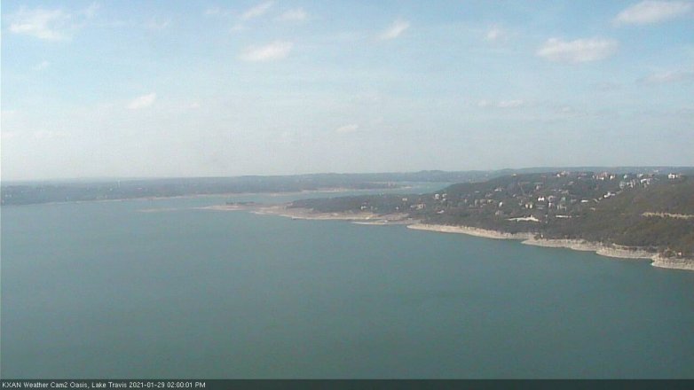 Lake Travis webcam, January 29, 2021 2:00 PM CT