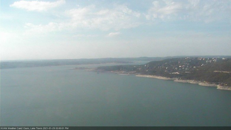 Lake Travis webcam, January 29, 2021 3:00 PM CT