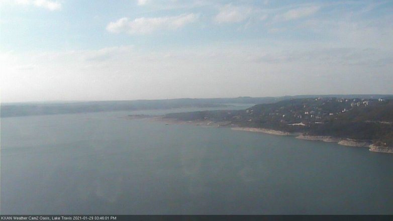 Lake Travis webcam, January 29, 2021 3:45 PM CT