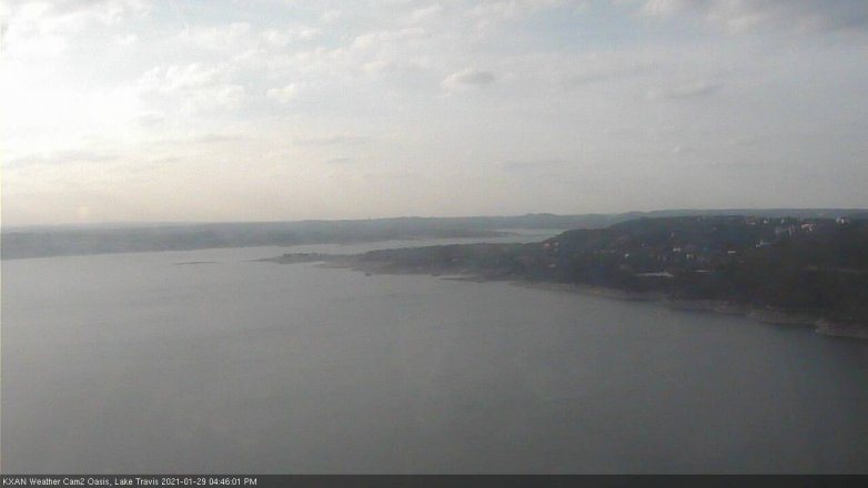 Lake Travis webcam, January 29, 2021 4:45 PM CT