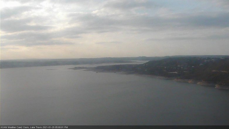 Lake Travis webcam, January 29, 2021 5:00 PM CT