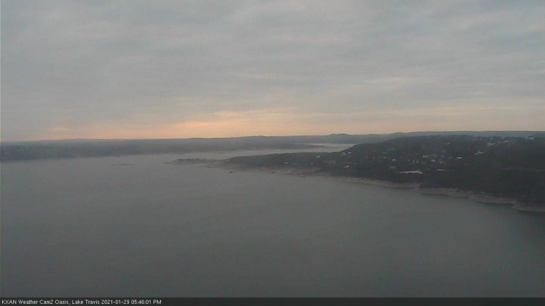 Lake Travis webcam, January 29, 2021 5:45 PM CT