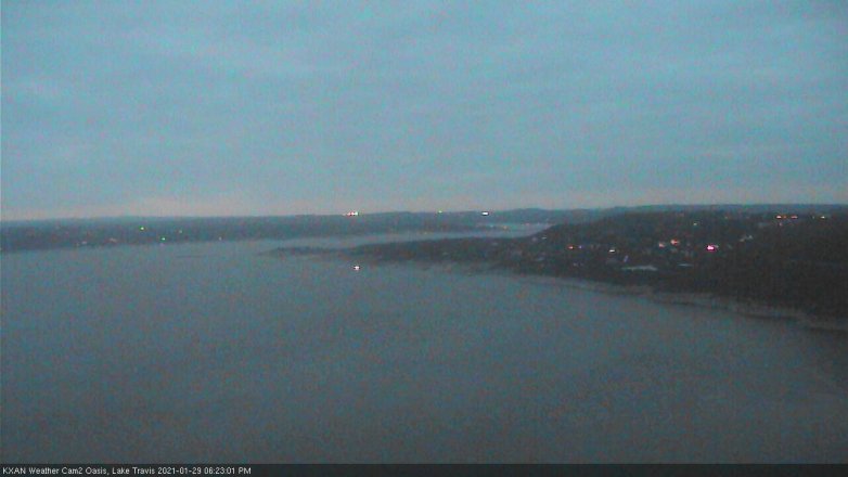 Lake Travis webcam, January 29, 2021 6:25 PM CT