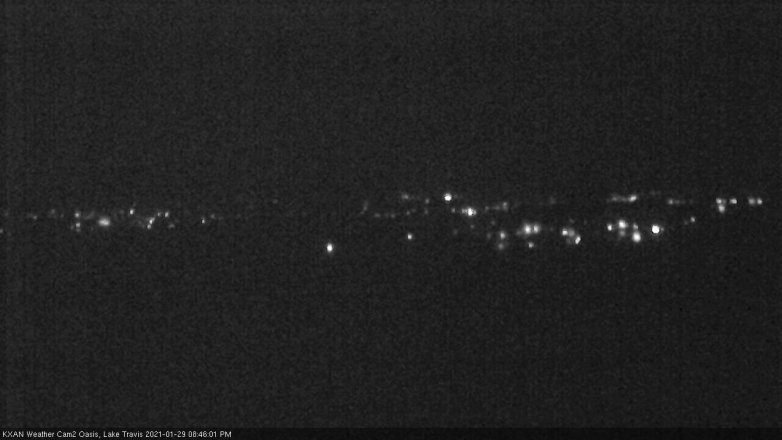 Lake Travis webcam, January 29, 2021 8:45 PM CT