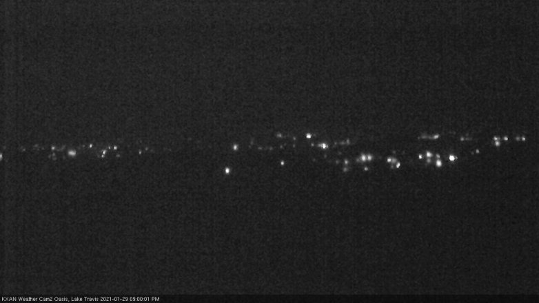 Lake Travis webcam, January 29, 2021 9:00 PM CT