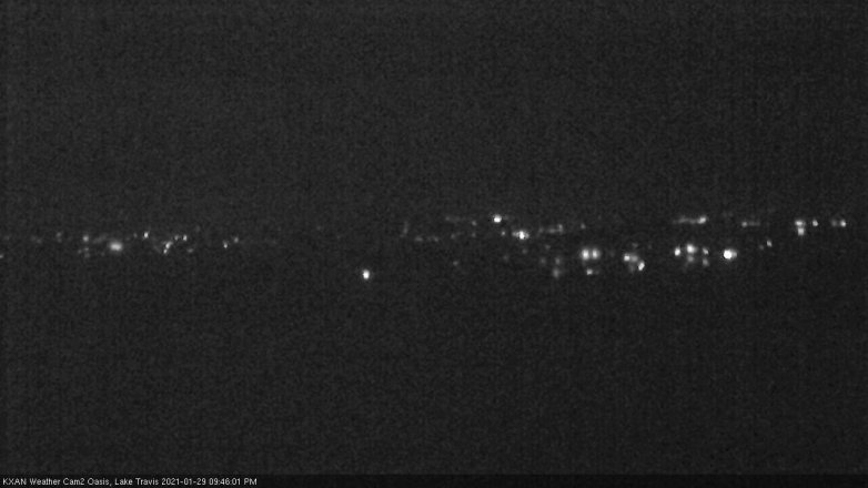 Lake Travis webcam, January 29, 2021 9:45 PM CT