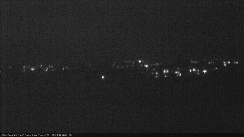 Lake Travis webcam, January 29, 2021 10:45 PM CT
