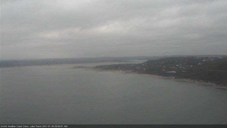 Lake Travis webcam, January 30, 2021 9:00 AM CT