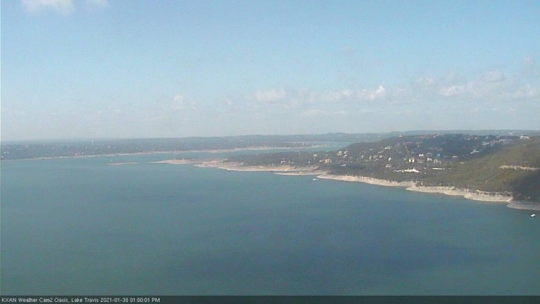 Lake Travis webcam, January 30, 2021 1:00 PM CT