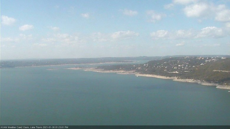 Lake Travis webcam, January 30, 2021 1:25 PM CT