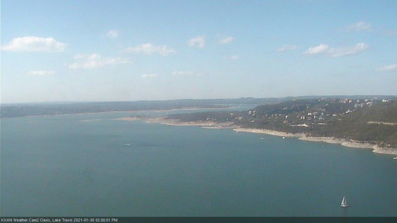 Lake Travis webcam, January 30, 2021 2:00 PM CT