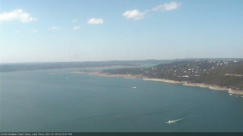Lake Travis webcam, January 30, 2021 2:25 PM CT