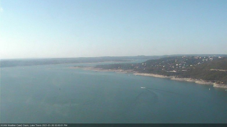 Lake Travis webcam, January 30, 2021 3:00 PM CT
