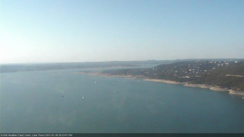 Lake Travis webcam, January 30, 2021 3:25 PM CT