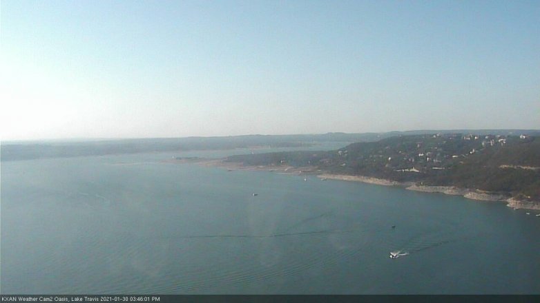 Lake Travis webcam, January 30, 2021 3:45 PM CT