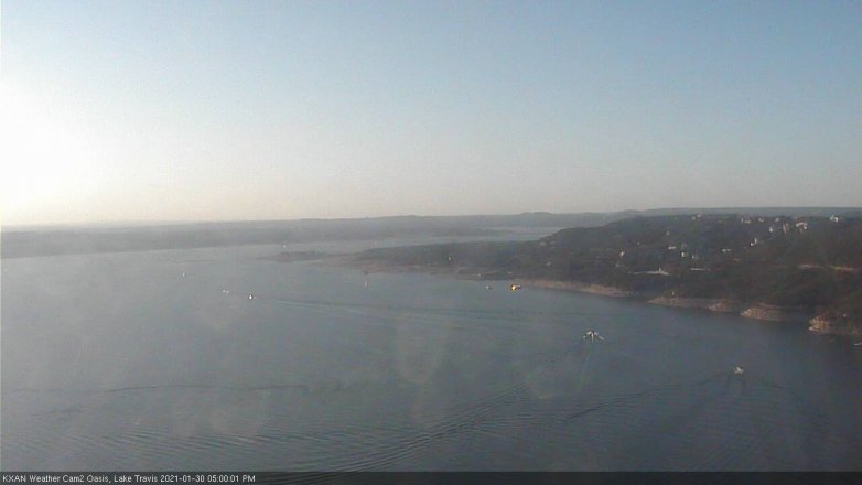 Lake Travis webcam, January 30, 2021 5:00 PM CT