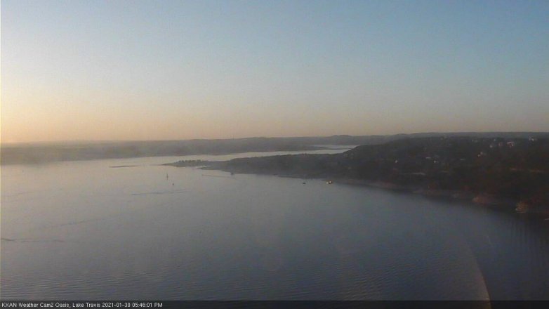 Lake Travis webcam, January 30, 2021 5:45 PM CT