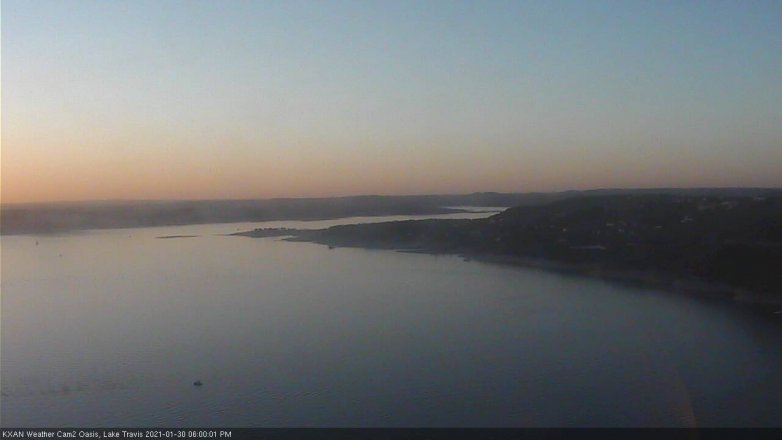 Lake Travis webcam, January 30, 2021 6:00 PM CT