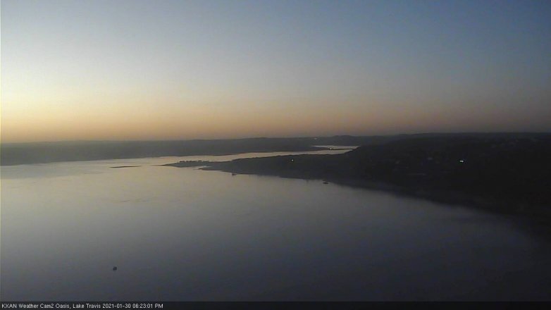 Lake Travis webcam, January 30, 2021 6:25 PM CT