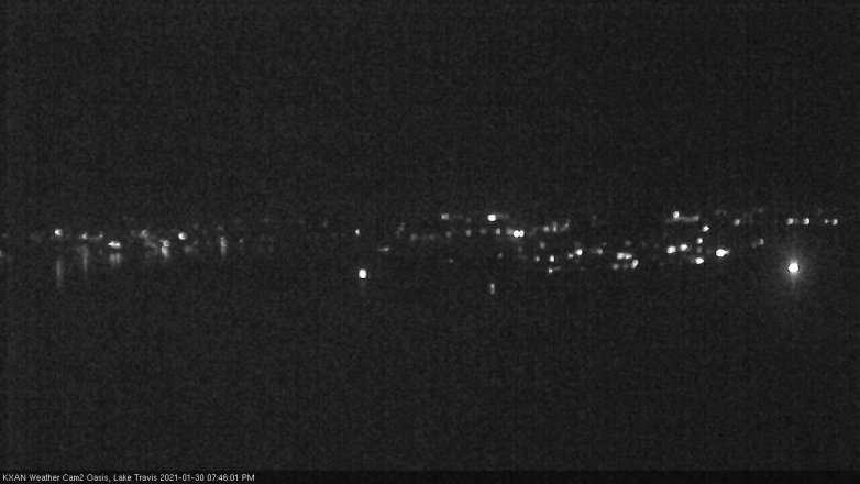 Lake Travis webcam, January 30, 2021 7:45 PM CT