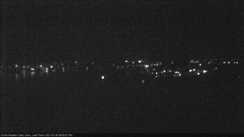 Lake Travis webcam, January 30, 2021 8:00 PM CT