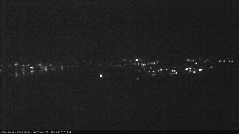 Lake Travis webcam, January 30, 2021 8:25 PM CT