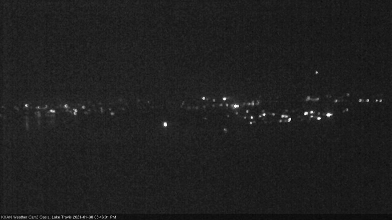 Lake Travis webcam, January 30, 2021 8:45 PM CT
