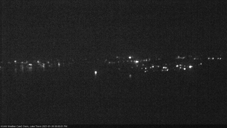 Lake Travis webcam, January 30, 2021 9:00 PM CT
