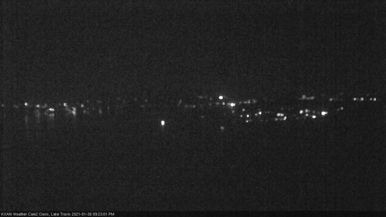 Lake Travis webcam, January 30, 2021 9:25 PM CT