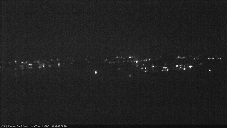 Lake Travis webcam, January 30, 2021 9:45 PM CT