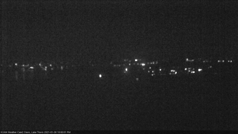 Lake Travis webcam, January 30, 2021 10:00 PM CT
