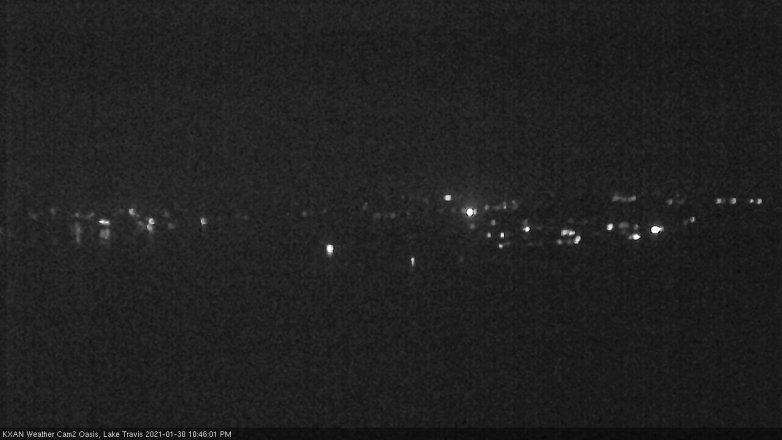 Lake Travis webcam, January 30, 2021 10:45 PM CT