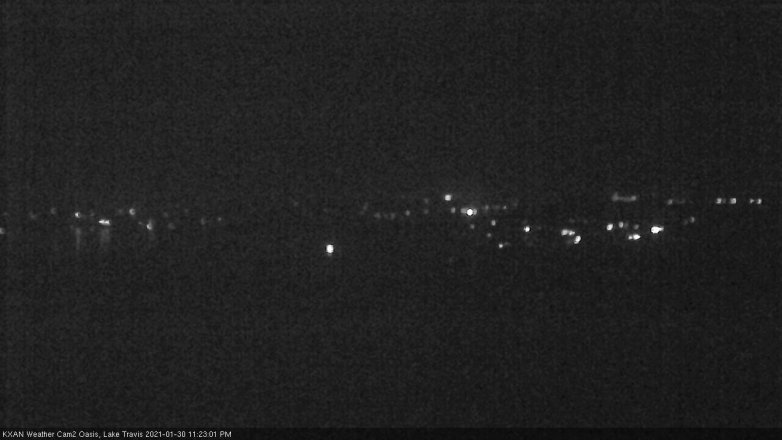 Lake Travis webcam, January 30, 2021 11:25 PM CT