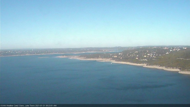 Lake Travis webcam, January 31, 2021 9:25 AM CT