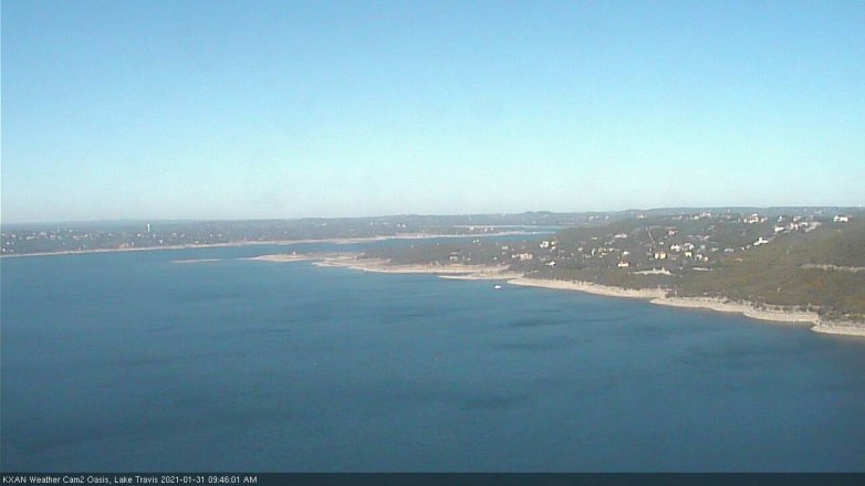 Lake Travis webcam, January 31, 2021 9:45 AM CT