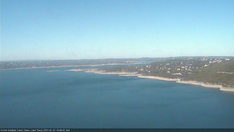 Lake Travis webcam, January 31, 2021 10:45 AM CT