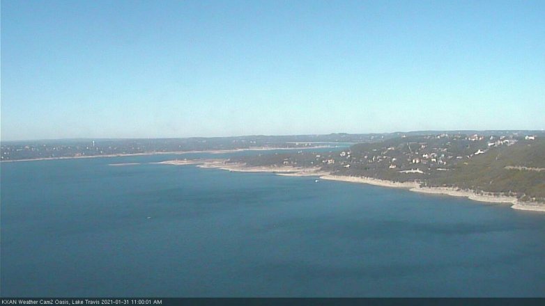 Lake Travis webcam, January 31, 2021 11:00 AM CT