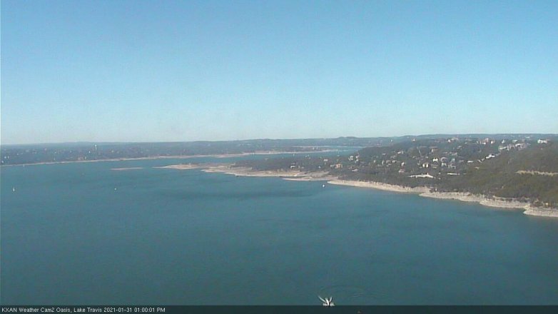 Lake Travis webcam, January 31, 2021 1:00 PM CT