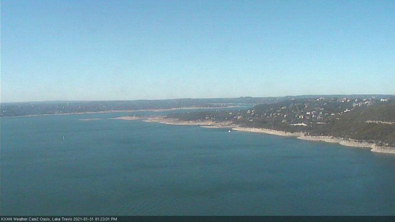 Lake Travis webcam, January 31, 2021 1:25 PM CT