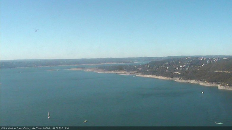 Lake Travis webcam, January 31, 2021 2:25 PM CT