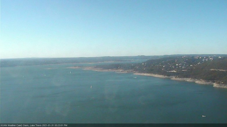 Lake Travis webcam, January 31, 2021 3:25 PM CT