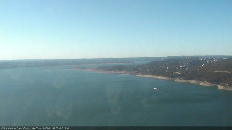 Lake Travis webcam, January 31, 2021 3:45 PM CT
