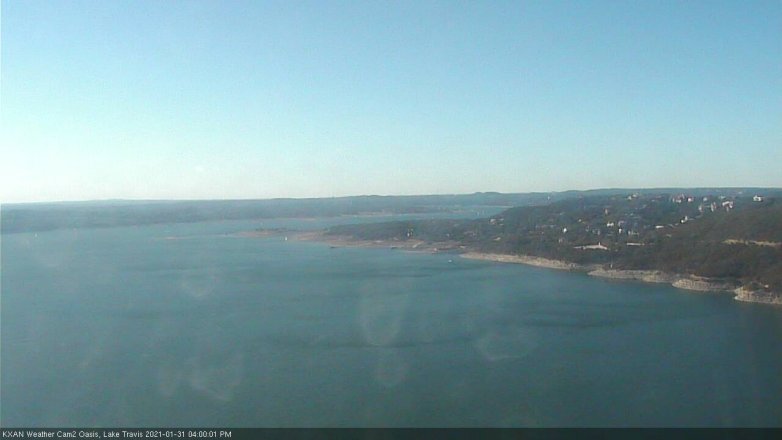 Lake Travis webcam, January 31, 2021 4:00 PM CT