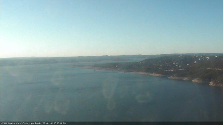 Lake Travis webcam, January 31, 2021 5:00 PM CT