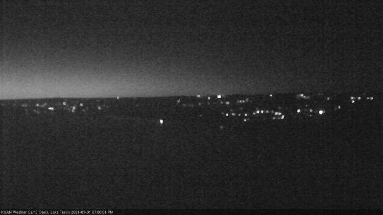 Lake Travis webcam, January 31, 2021 7:00 PM CT