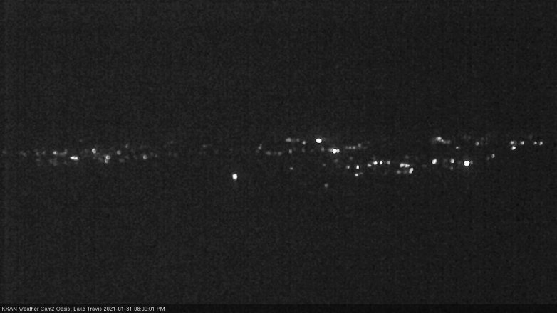 Lake Travis webcam, January 31, 2021 8:00 PM CT