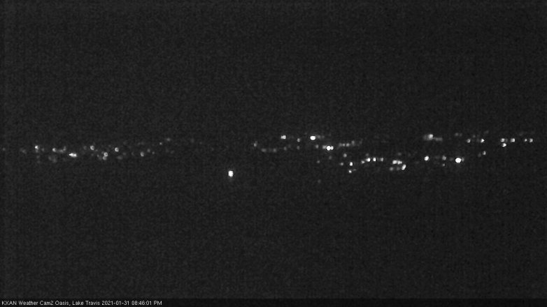 Lake Travis webcam, January 31, 2021 8:45 PM CT