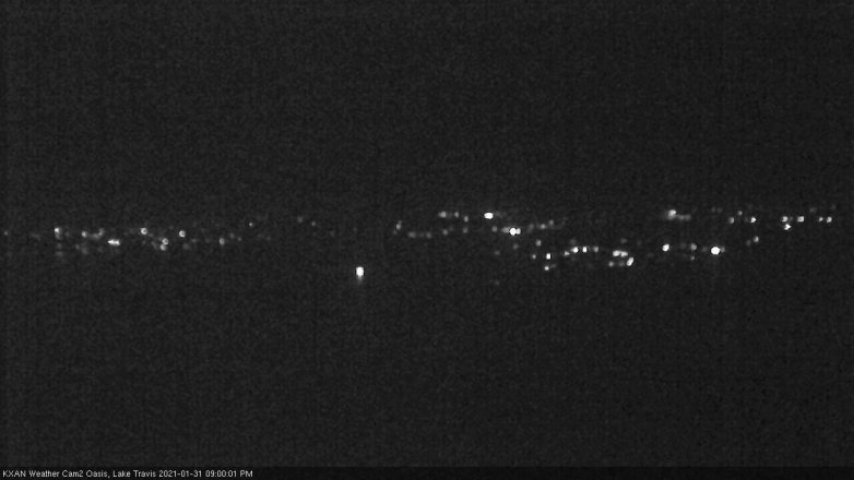 Lake Travis webcam, January 31, 2021 9:00 PM CT